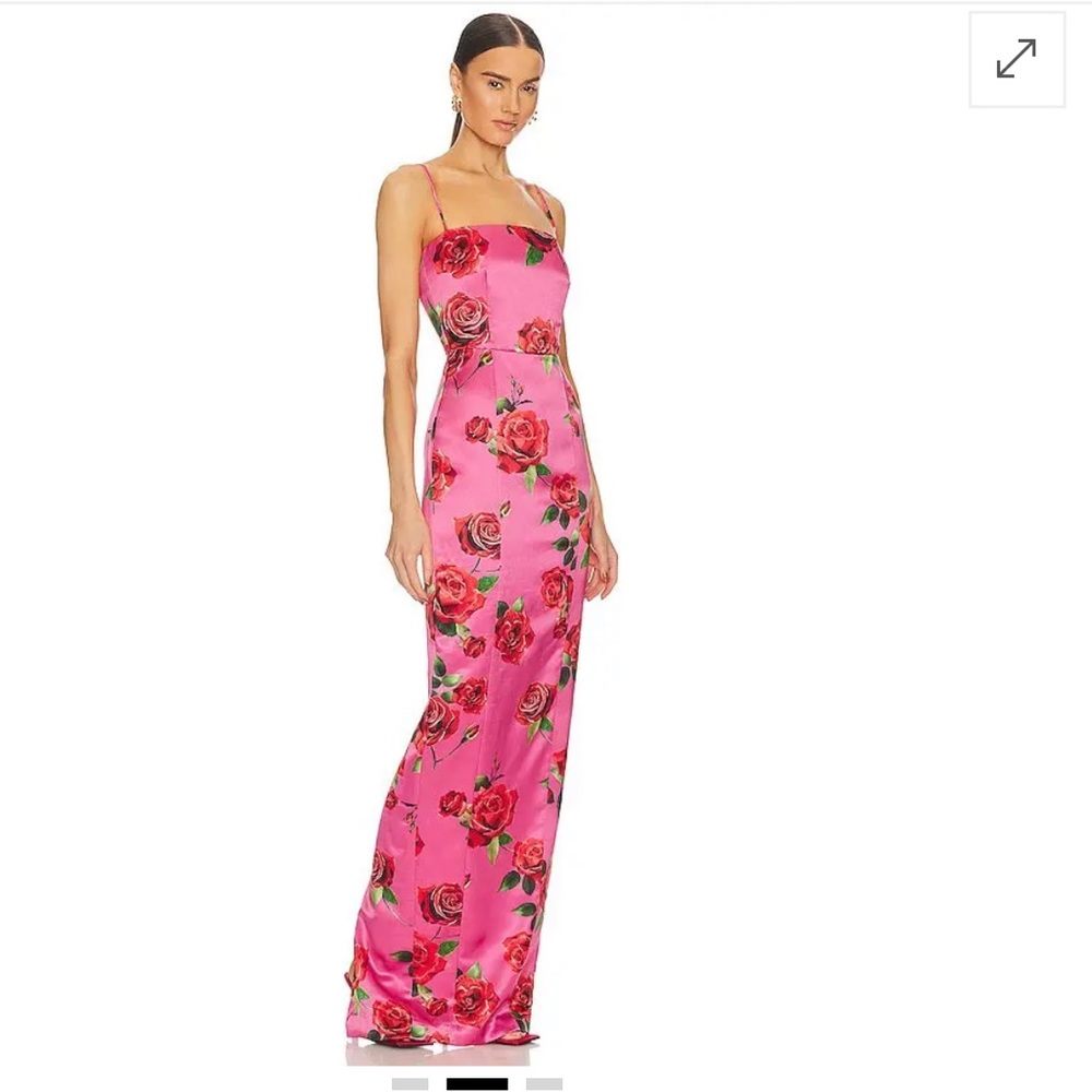SAU LEE Sofia dress in pink multi